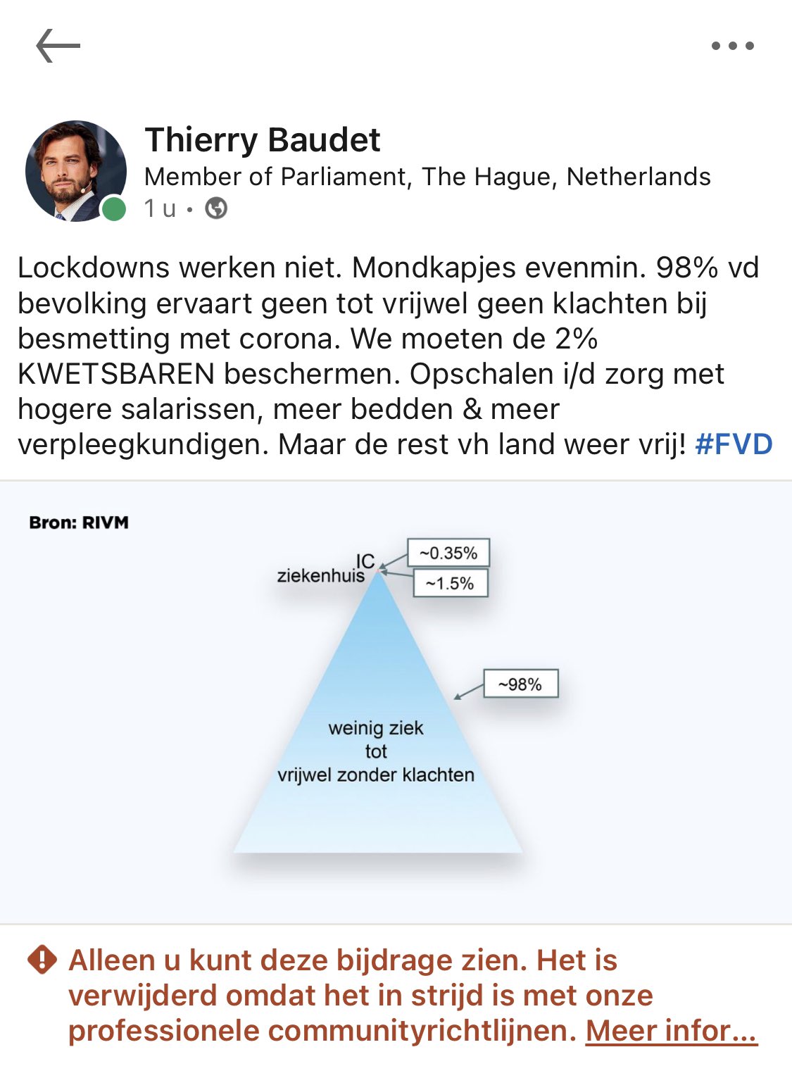Thierry Baudet On Twitter Linkedin Verwijdert Post Waarin Ik Een Grafiek Laat Zien Die Door Het Rivm Zelf Is Opgesteld Https T Co Gply2iahbv Twitter