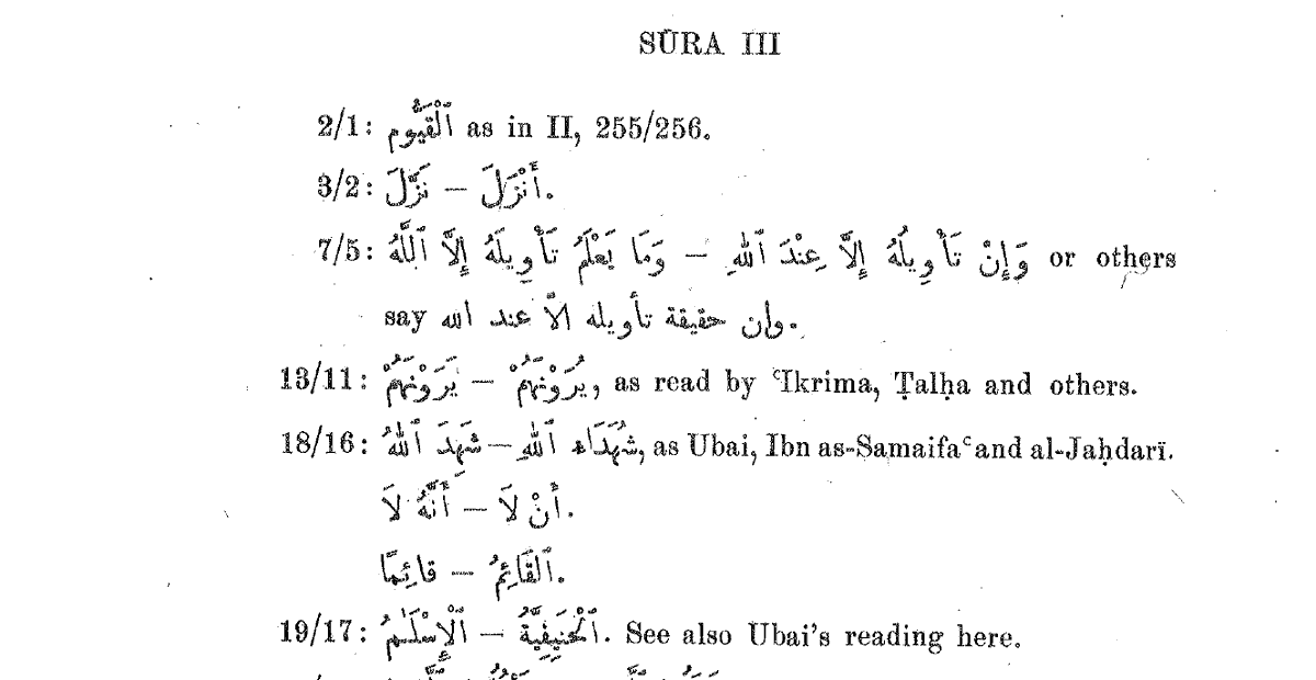 6/Some readers of the Quran (e.g.,) Ibn Masʿud read 3.19 as "ḥanīfīyah" instead of "Islām". In other words, 'the truthful or proper religion of God is "ḥanīfīyah"'. END.