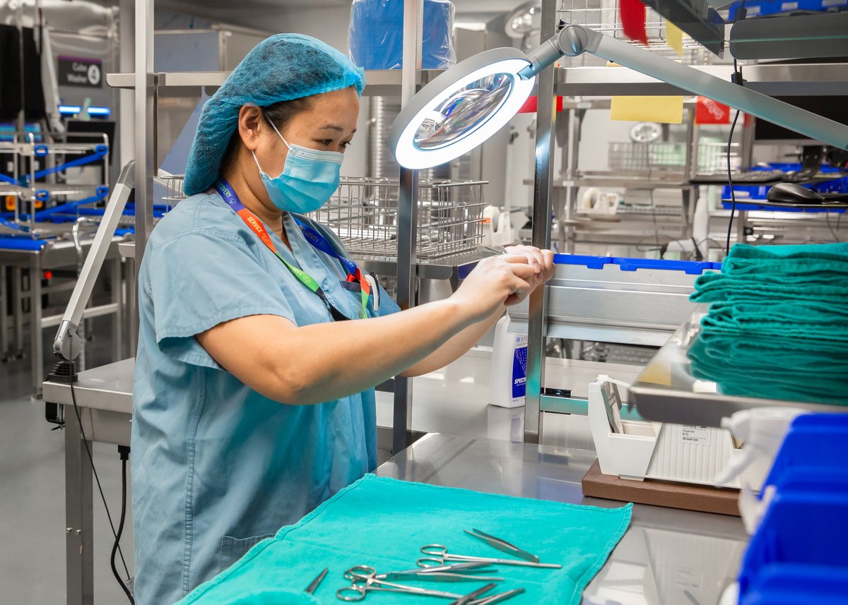 SinaiHealth's tweet photo. The #MedicalDeviceReprocessing Dept. (MDRD) at #MountSinaiToronto prepares surgical instruments and medical devices for use. Today marks the opening of our new state-of-the art #MDRD, one of #RenewSinai’s key areas of transformation. Learn more: https://t.co/f3tz2p775P https://t.co/cNcGWnPprl