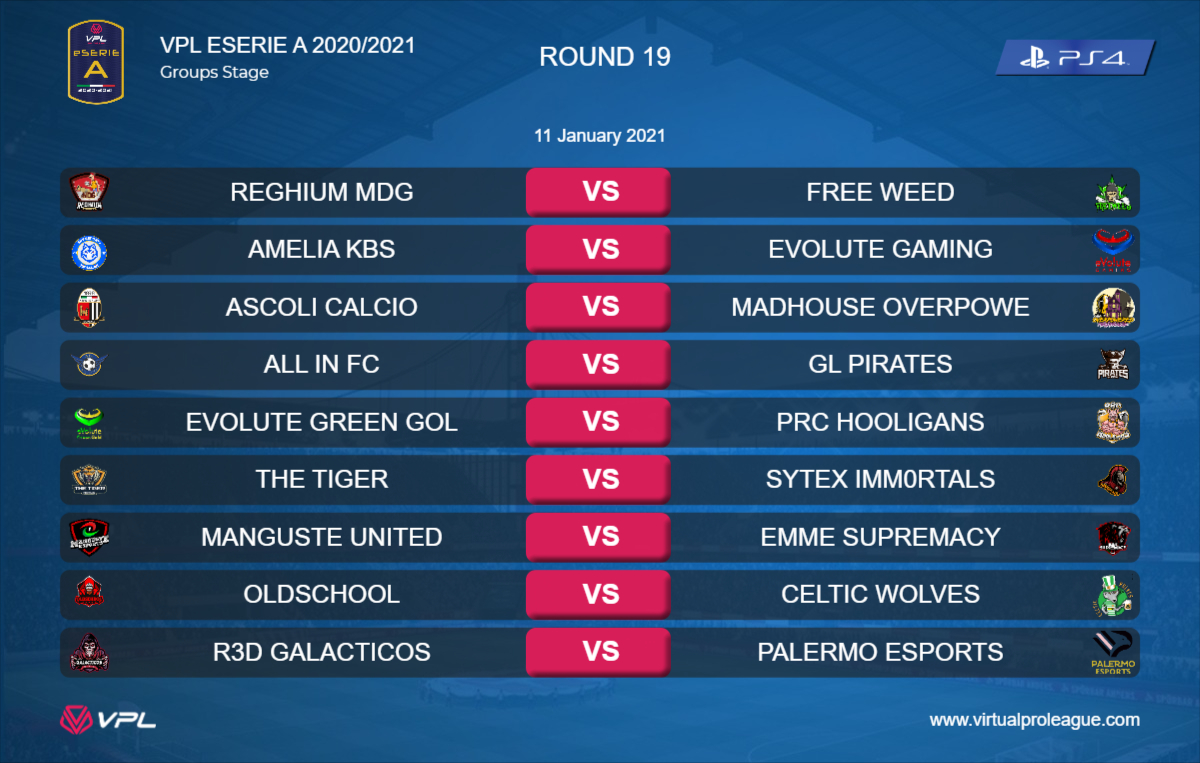 [#PS4] Stasera si disputerà la 20° giornata della eSerie A 2020/2021

Link competizione:
virtualproleague.com/portal/en/cham…