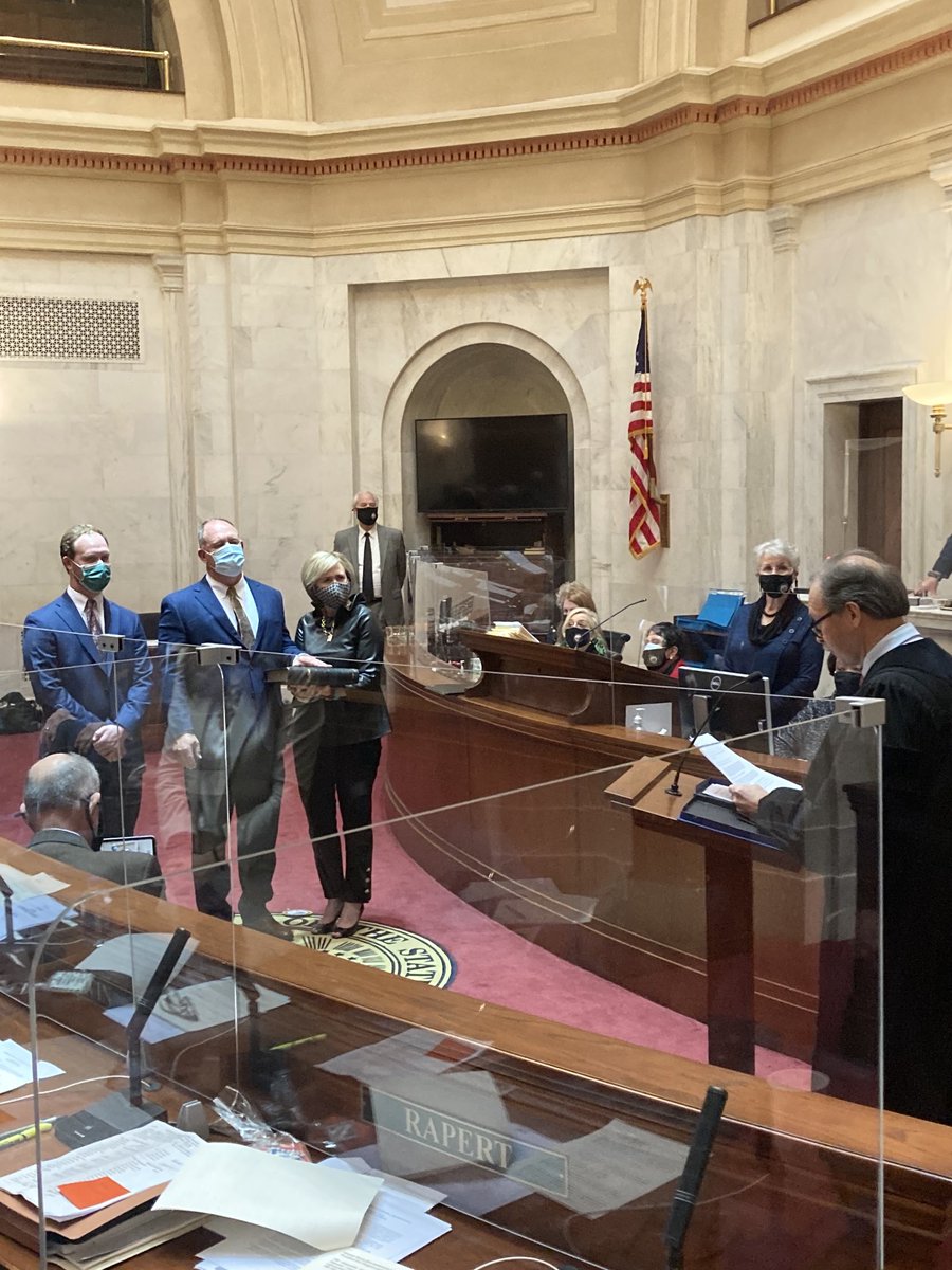 It was my honor to nominate the Honorable Jimmy Hickey, Jr today to officially become the Senate Pro-Tem of the 93rd General Assembly. Chief Justice Dan Kemp swears him in.