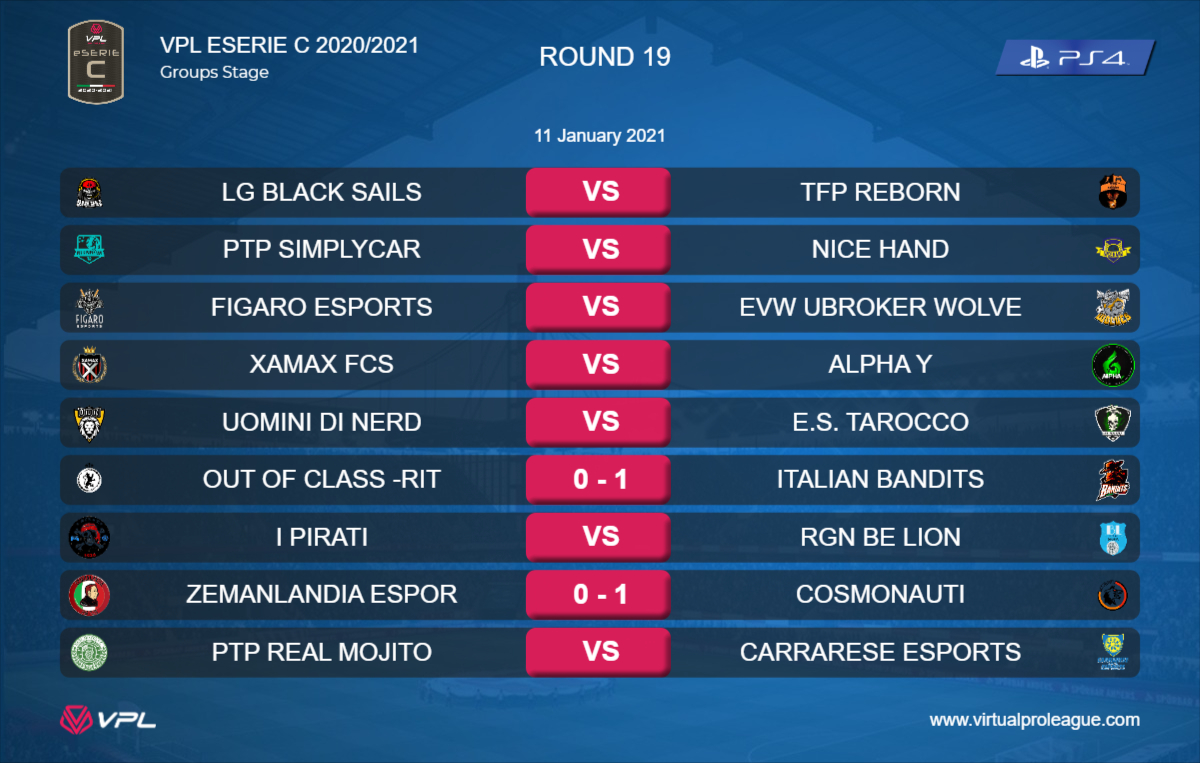 [#PS4] Stasera si disputerà la 20° giornata della eSerie C 2020/2021

Link competizione:
virtualproleague.com/portal/en/cham…