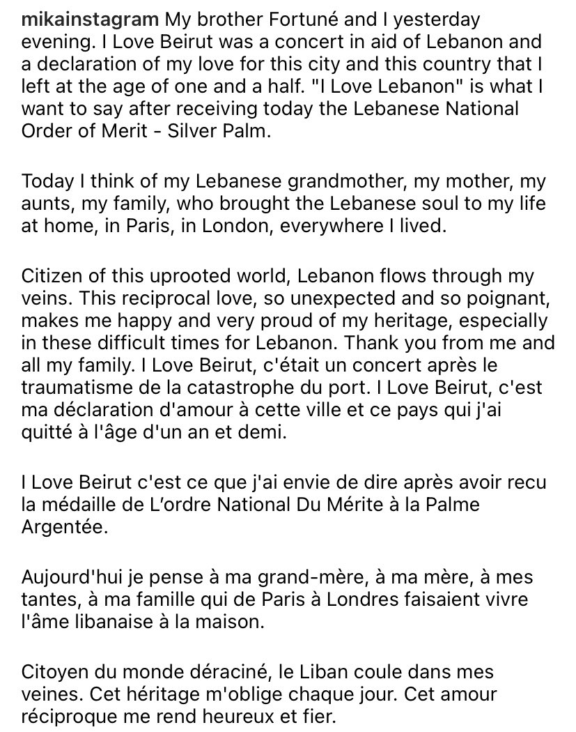 MIKA_Lebanon's tweet photo. @mikasounds this is so heartwarming ❤️ lebanon loves you #MIKA https://t.co/bQ7Dh9X4SE