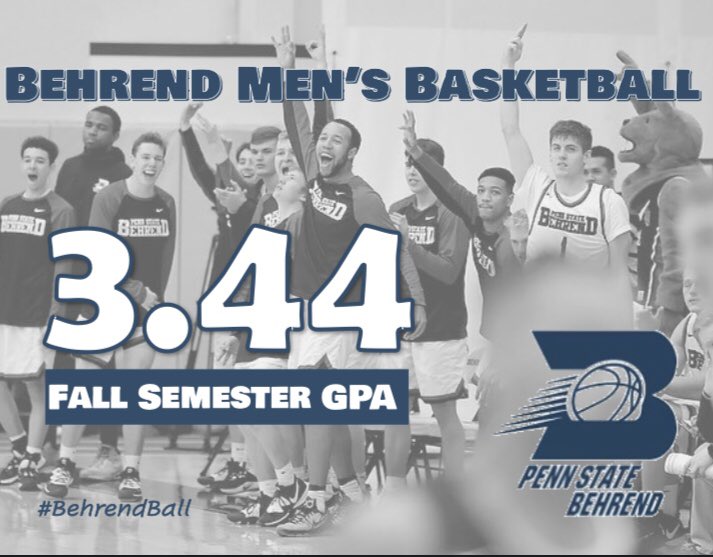 Congratulations to our guys on a GREAT fall semester in the classroom. Finished up with a 3.44 team GPA. Proud of our team! 📚 🏀 #BehrendBall