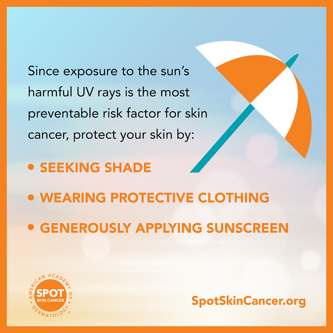 AADskin's tweet image. Sun protection is important 365 days a year – not just on hot summer days. #PracticeSafeSun every day to reduce your risk of skin cancer. Here’s how:  bit.ly/3923TzA