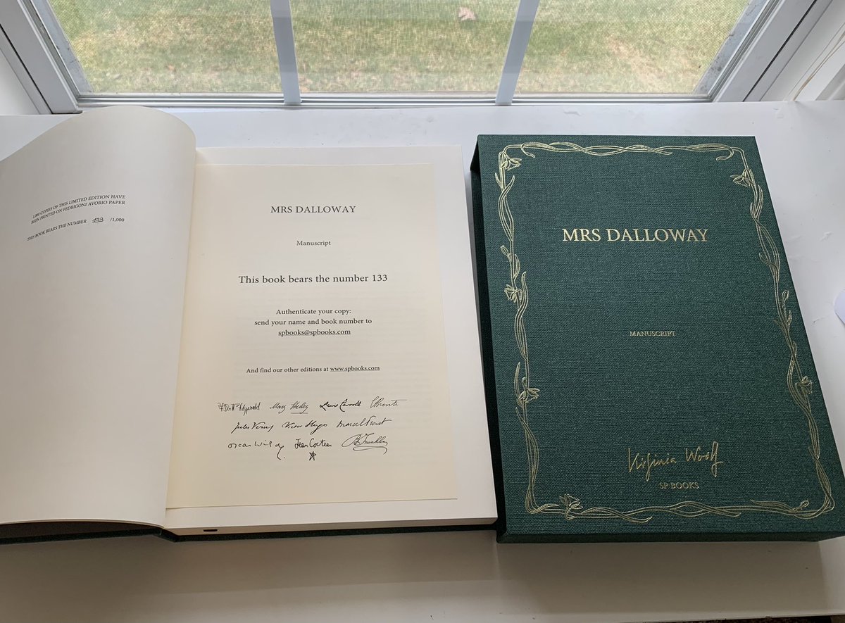 ZoeLaHenry's tweet image. Still flying high from my #mla21 panel on Archival Woolf, I awoke this morning to a gift from a dear friend all the way from France: a reproduction of the holograph manuscript of Mrs. Dalloway. Excuse me while I spend the hours in exquisite tears. #dalloway