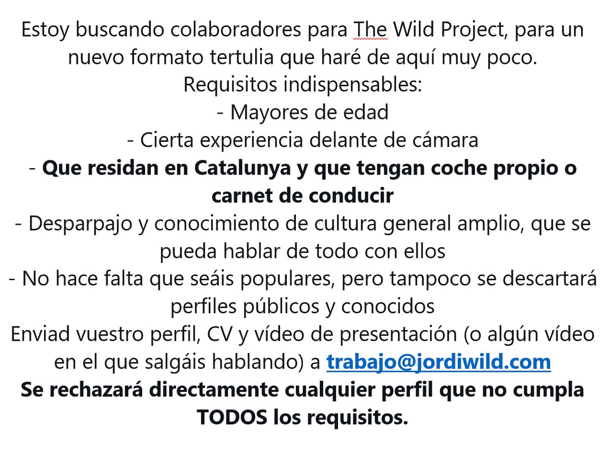 JordiWild's tweet photo. Estoy buscando colaboradores para una nueva sección en The Wild Project 😊
Toda la info aquí. https://t.co/xPhrjfiq3v