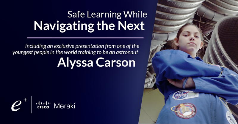 On January 26, join <a href="/ePlus/">۟</a>, <a href="/Meraki/">Cisco Meraki</a>, and special guest Alyssa Carson (<a href="/NASABlueberry1/">Alyssa Carson</a>) for unforgettable conversations about navigating what's next — in our classrooms, in our world, and beyond. 🌌 

Register today!
eplusmerakialyssacarson.splashthat.com