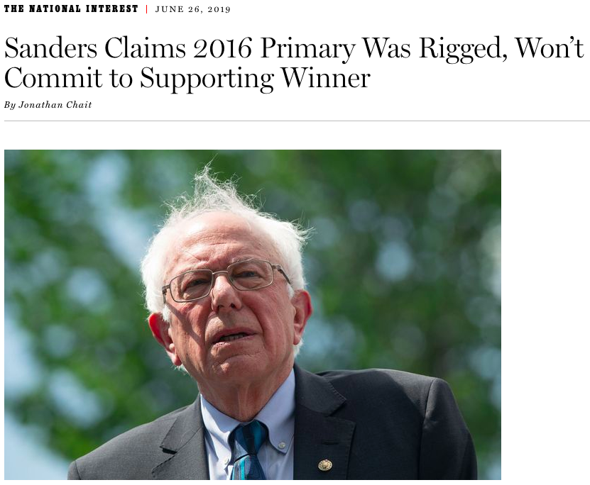 In both 2016 & 2020, Bernie Sanders & his people claimed the Democratic primaries were "rigged," and the Senator refused to commit to supporting the winner (sound familiar?) 2/