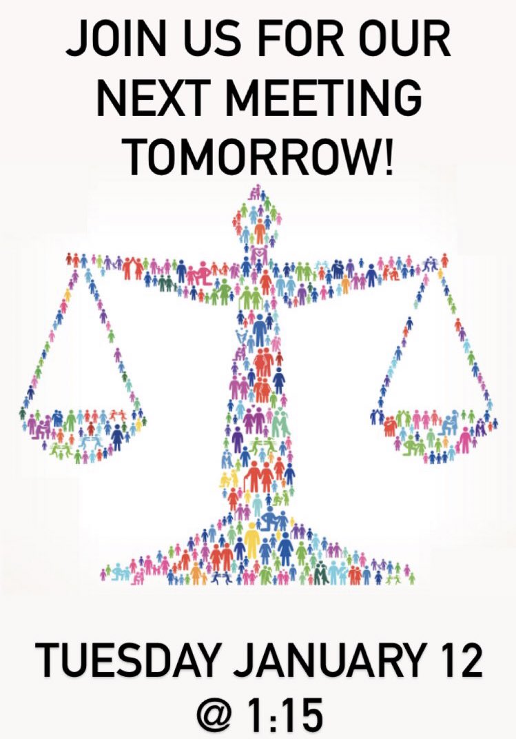 Next Meeting: Tomorrow, January 12th at 1:15. We hope to see you there!