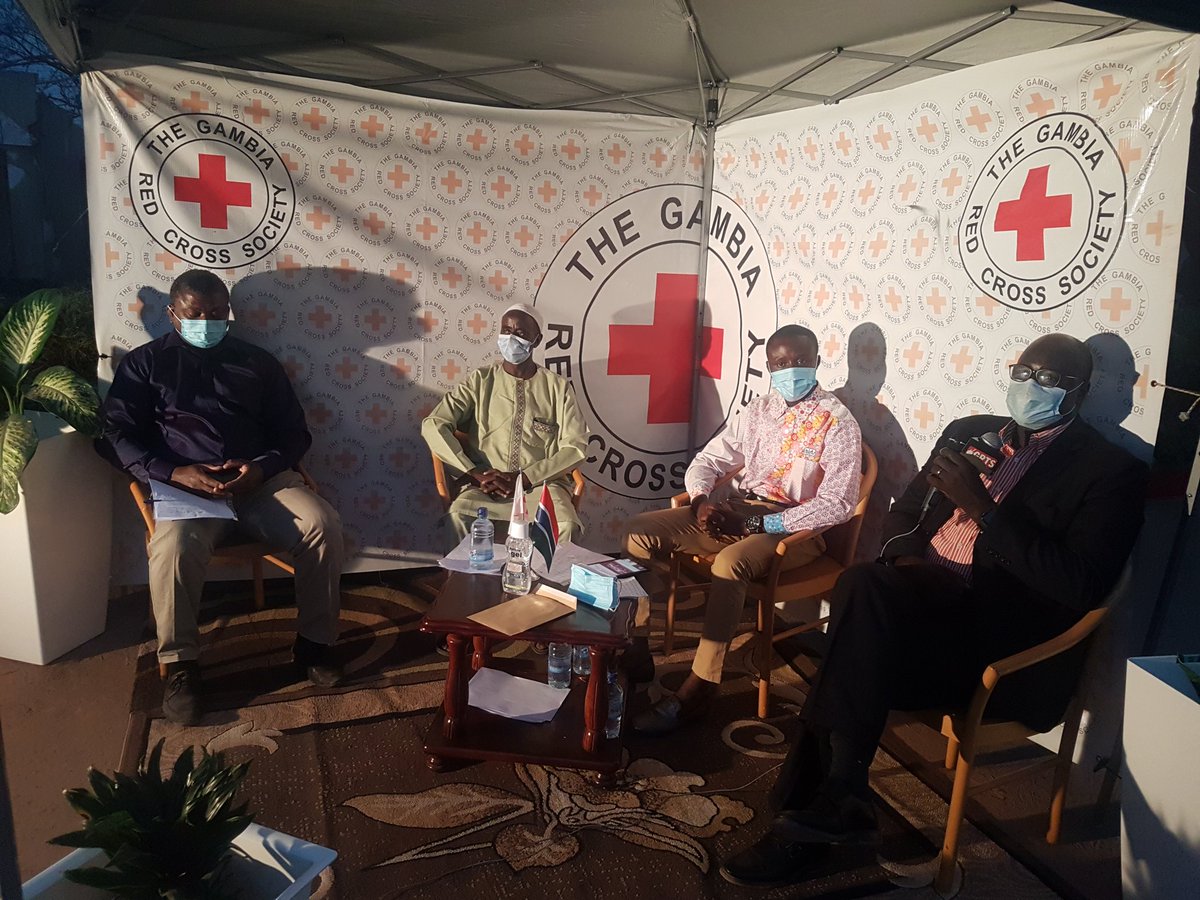 GambiaRedCross's tweet photo. Happening now: delivering keynote statements at the #GRCSVirtualConcert is the Hon. Minister of @MohGambia, President and Secretary General of @GambiaRedCross. Thank you, Gibbou M. SAIDY, the MC of today's event. https://t.co/lgGr20HhD8