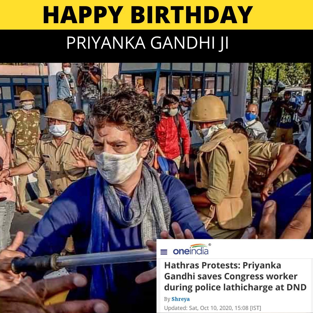 Happy Birthday to PRIYANKA GANDHI ji. 