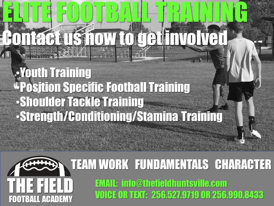 TheFieldHville's tweet photo. Reminder: Off-season training starts tomorrow (January 12)! Contact us ASAP to get involved. Click on link in bio for details.
_______________
#thefieldhuntsville
#WIN
#huntsvillefootball
#huntsvillealabama
#teamwork
#fundamentals
#character
#shouldertackle
#grappling https://t.co/ieVKrKvyTw