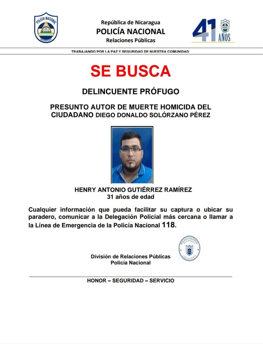Nota de prensa Policia Nacional de #Nicaragua
#2021EsperanzasVictoriosas 
#ManaguaSandinista 
<a href="/LuisaOr91/">𝕷𝖚𝖎𝖘𝖆 🌻</a> <a href="/sololepidoa/">SololepidoaDios</a> <a href="/MarvinZ12949389/">Marvin Zamora</a> <a href="/ComandanteCobr5/">Comandante Cobra</a> <a href="/hijode_sandino/">VivaFSLN!</a> <a href="/indio_nica/">El indio nica</a>