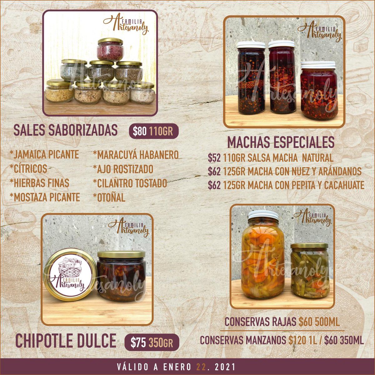 ArtesanolyP's tweet photo. Síguenos en https://t.co/bm6oybUJLp
Productos alimenticios artesanales sin conservadores ni saborizantes artificiales. #EntregaADomicilio #Toluca #Metepec #Zinacantepec #ConsumeLocal https://t.co/WAarNnmg8B
