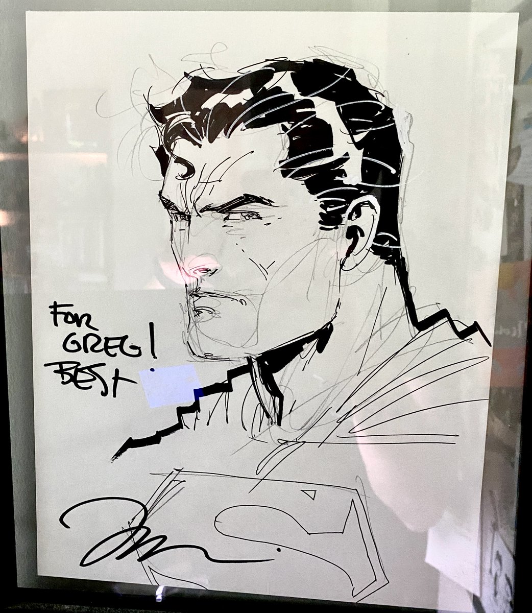 Jump to 2008, and I'm working my dream job at  @IGN. To make great even better, I get to interview  @JimLee at Comic-Con (while he sketches Superman for me) about DCUO and ask the one question on my mind: