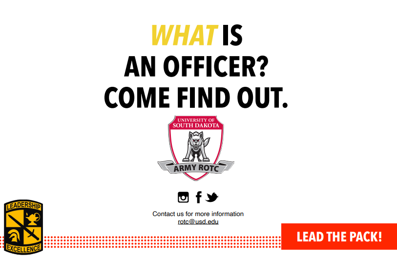 We get this question a lot. Completely normal.  Contact us for the answer: rotc<a href="/usd/">University of South Dakota</a>.edu

@usd <a href="/GoArmy/">GoArmy</a> <a href="/ArmyROTC/">Army ROTC</a> <a href="/3rdROTCBrigade/">BlackHawkBde</a> 

#scholarships
#3rdbdearmyrotc
#Leaderswanted
#stemeducation
