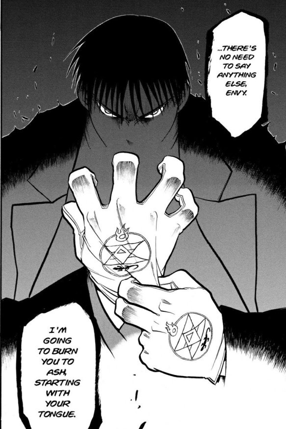 It was also great to have a nice roster of adult characters. Not making the plot solely rely on kids really helped with my immersion of the world. They were all strong characters that brought their own ideals and personalities to the world of FMA.