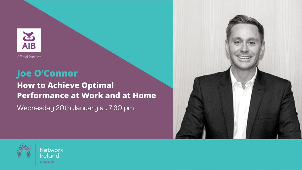 We're delighted to announce that Fitness and Nutrition Consultant Joe O’Connor will be the guest speaker for our first event of 2021. 🙂

Book your place here: bit.ly/3i4waYM

#NetworkLimerickEmbrace #StayConnected #PowerofNetworkIreland #BackedbyAIB