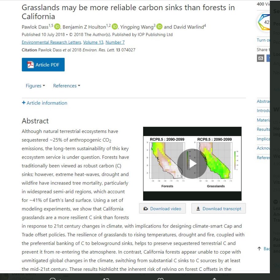 And trees of course, may actually not be worthy of the cult like allegiance they have. Could be bad in some cases, esp without livestokc to manage them which has been long known can lead to forest fires getting out of control and chucking so much greenhouse gasses in to the