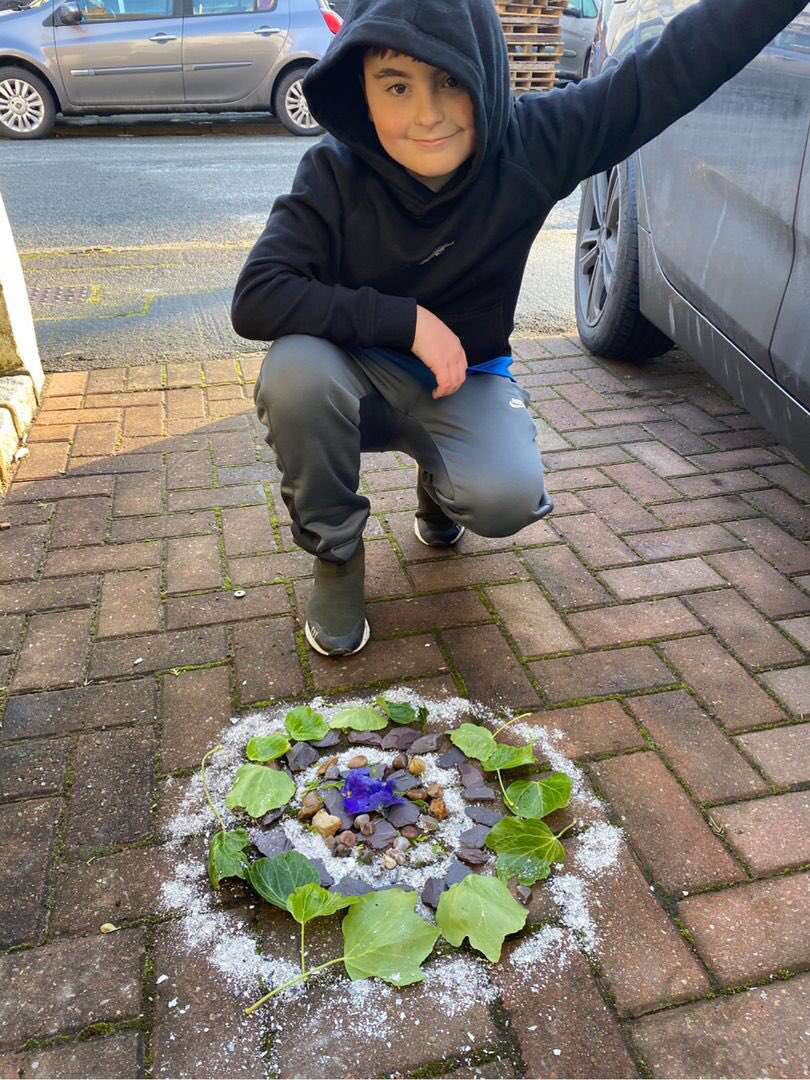 One of our Y6 children has done a great job and embraced the art challenge! Well done to him!