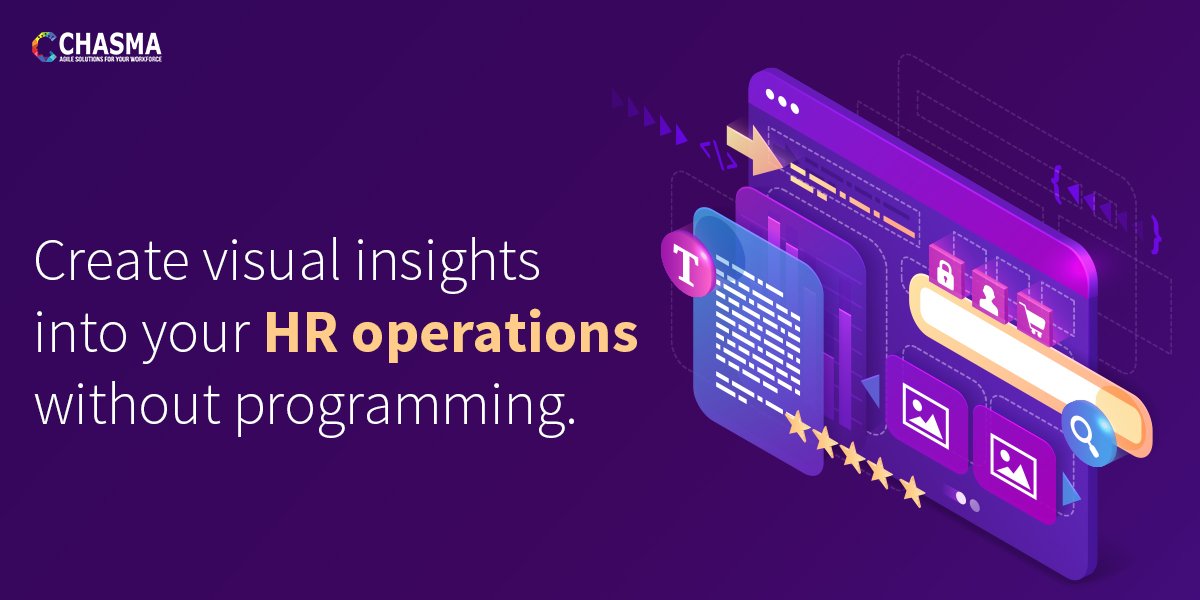 ChasmaPlace's tweet image. Use data from any of your #HRapplications to create visual insights and group them into #dashboards #withoutcoding with #ChasmaHRBox.

Open the link to learn more &amp;gt;&amp;gt; bit.ly/3bxmcxR

 #Chasmaanalytics #HRBox @ChasmaPlace #Chasma.io #ChasmaApps