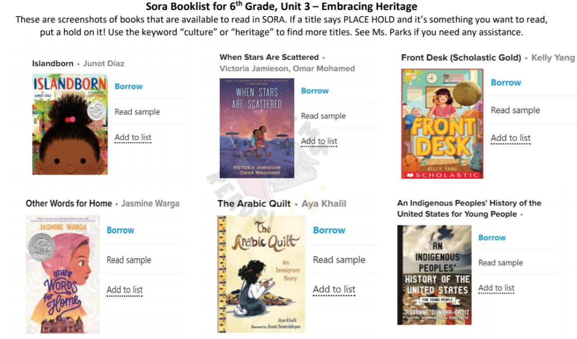 JMS_Reads's tweet photo. Panthers: Check out our independent reading list for ELA Unit 3! All books are available for you to check out via SORA. Happy reading!!! @DcpsLibrary #DCPSLearnatHome #LibraryLiteracyLeaders #DCPSLibrariansChampionLiteracy https://t.co/qmxDJgguyJ