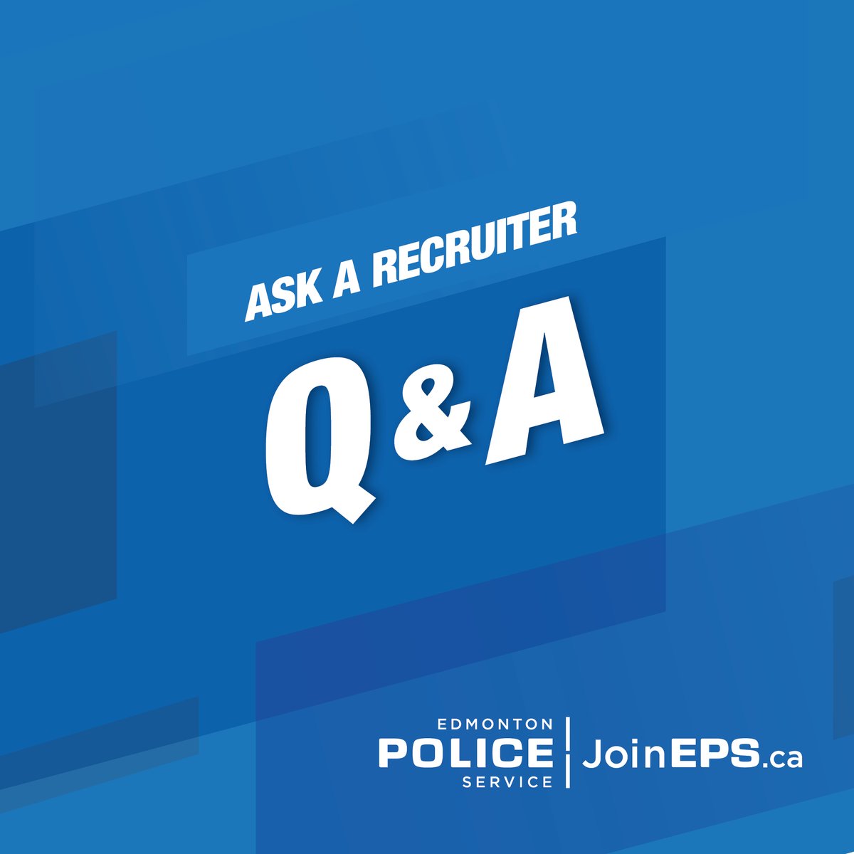 JoinEPS's tweet image. Join us this Wednesday, January 13 from 9 am - 12 noon for an Instagram Stories Q+A session! instagram.com/joineps/

Our recruiters will be available to answer your questions about a career in policing. ✅

#joineps #yegcareer #newyearnewcareer