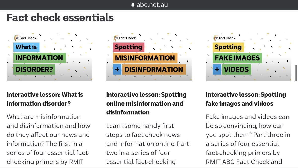 Right now lots of folks are asking, ‘how can we teach our children not to fall prey to false stories &amp; bias in the news?’ The   <a href="/ABCEducationAU/">ABC Education</a> website has worked wonders in my class, plus students enjoy the interactive content. abc.net.au/education/medi… (click menu for lots more)