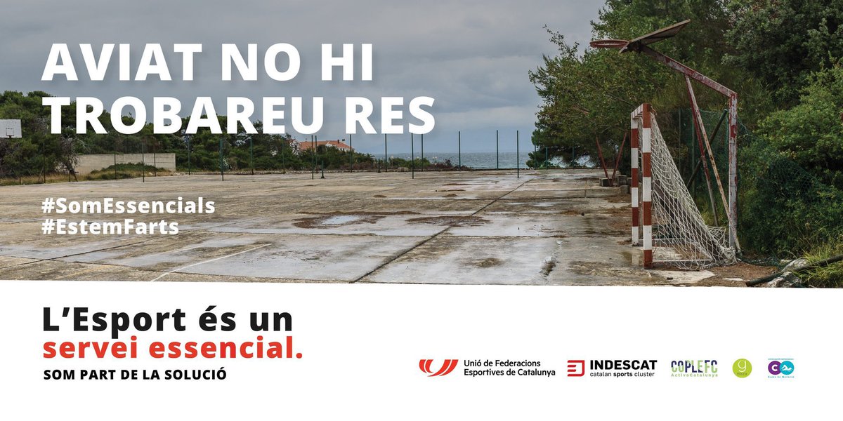 Bon vespre <a href="/govern/">Govern de Catalunya</a> 
😤L’esport no us importa gens, les persones tampoc. 
Som més de 3 milions que el practiquem a Catalunya.

Aviat no hi trobareu res⚠️

✅Volem obrir instal·lacions, entrenar i competir

#SomEssencials #EstemFarts #janhihaprou