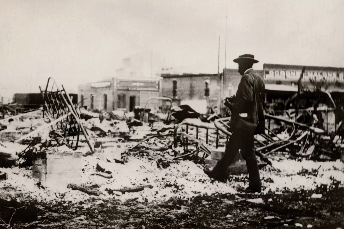 The 1921 Tulsa massacre remains the most horrific act of racial terror and violence in US history. Hundreds of Black people were killed in the attack and what was once the wealthiest Black community, Black Wall Street, was burned to the ground by white mobs.