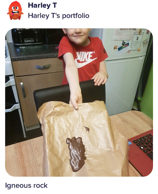 burlingtonjnr's tweet photo. Brilliant Science work going on at school and at home today #welldoneY3 #rocks #fossils #chocrocks https://t.co/s2YJlM7yTk