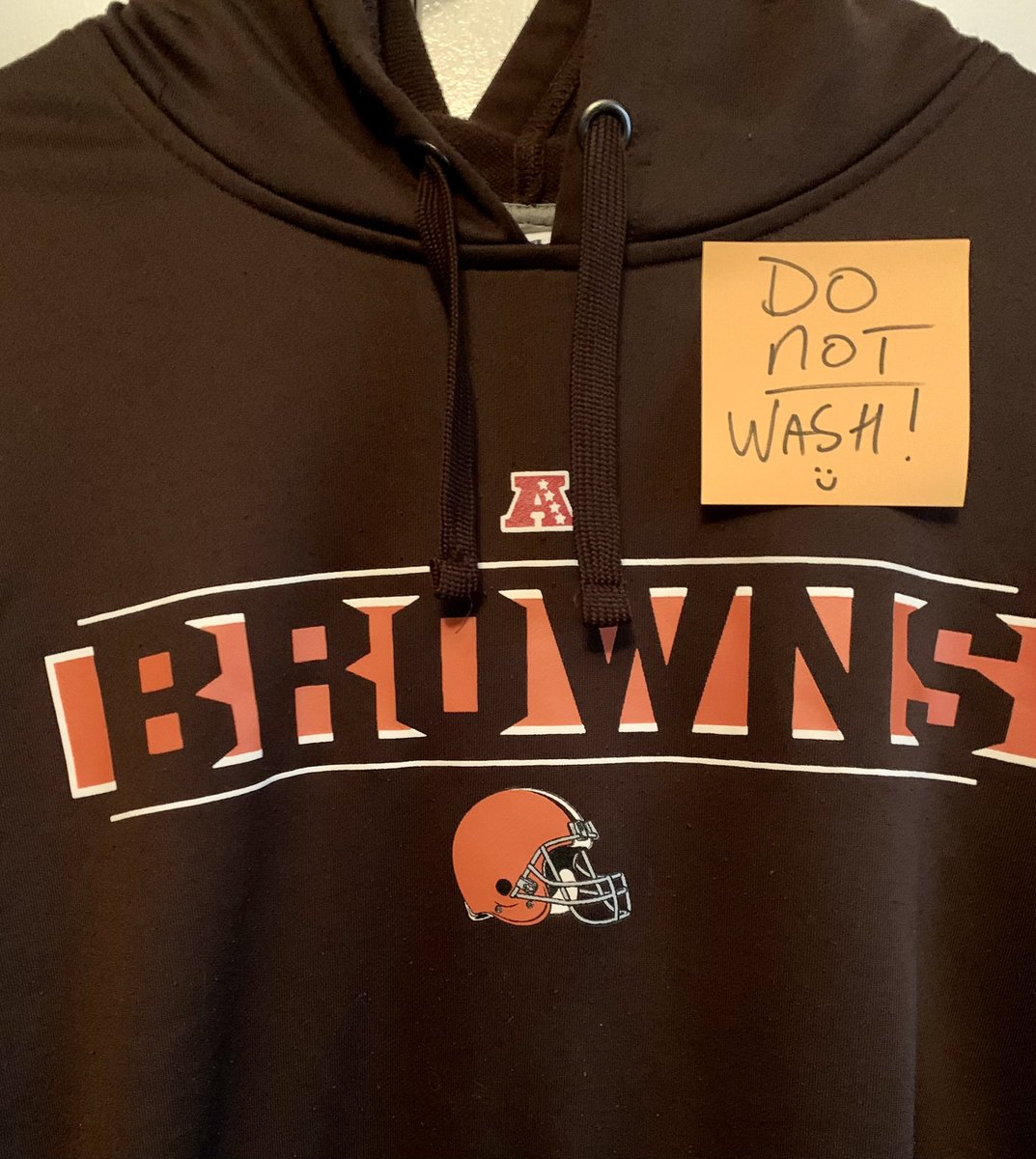 Not taking any chances. Go Browns! #WeWantMore  <a href="/Browns/">Cleveland Browns</a>