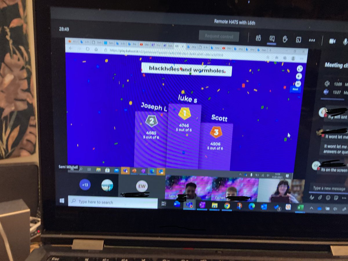 Fab L3&amp;F3 HATS <a href="/PriorPark/">Prior Park College</a> today thanks to Sami and Zach (L6) for stretching our minds on the topic of Blackholes and Wormholes 🤯. Disappointed not to make the podium in Kahoot 😕Next time!