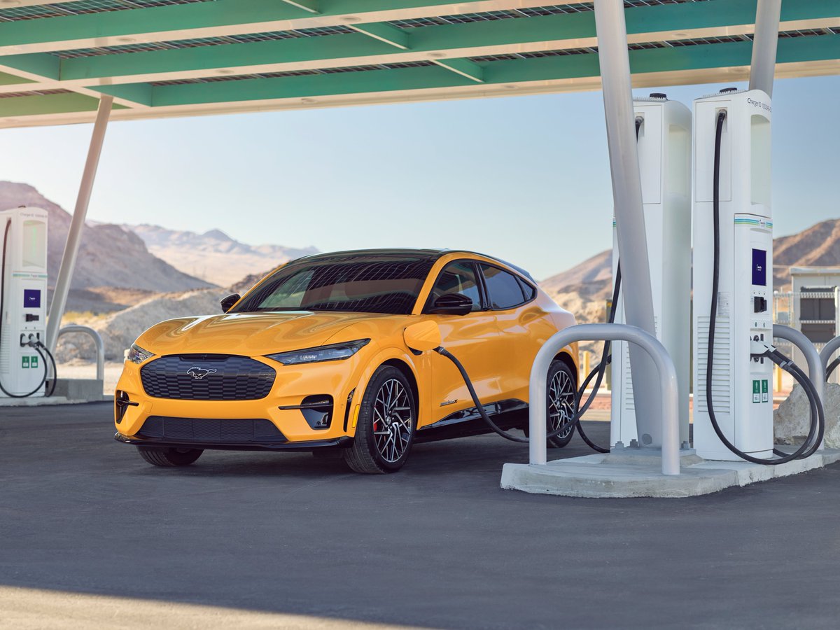 Extending a warm congratulations to @Ford on the #MustangMachE’s designation as @NACTOY 2021 Utility Car of the Year! Always an honor to have this beauty charge with us. ⚡️
