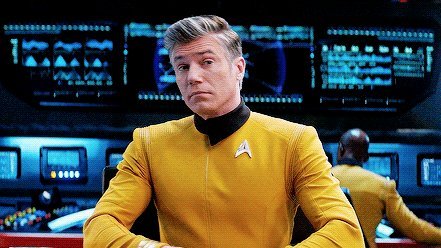 theNiceCaptain's tweet photo. Things I hate: 
- unexplained smirking 
- sentimentality 
- subtext 
- the way Una smiles when I tell her I plan on being a bachelor forever 
#CaptainPikeProblems #StarTrek https://t.co/FmHxgYmTKn
