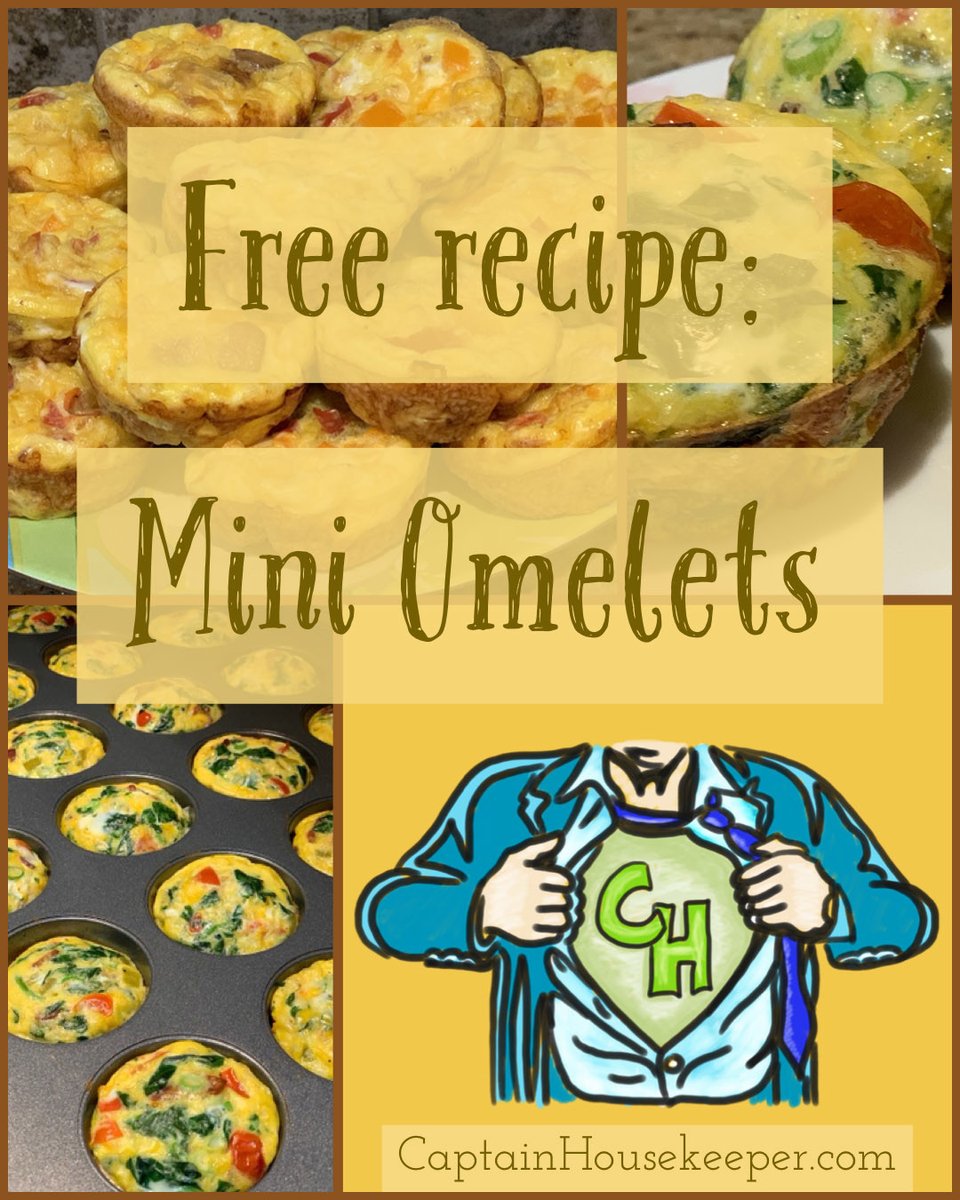 CaptHousekeeper's tweet photo. Having a healthy breakfast for you and your family may seem impossible to fit in, but meal planning with this recipe you can make big batches of muffin-sized omelets in advance and reheat them each morning!  Here: https://t.co/v63gZmceye https://t.co/JXQ9PN6ZuT