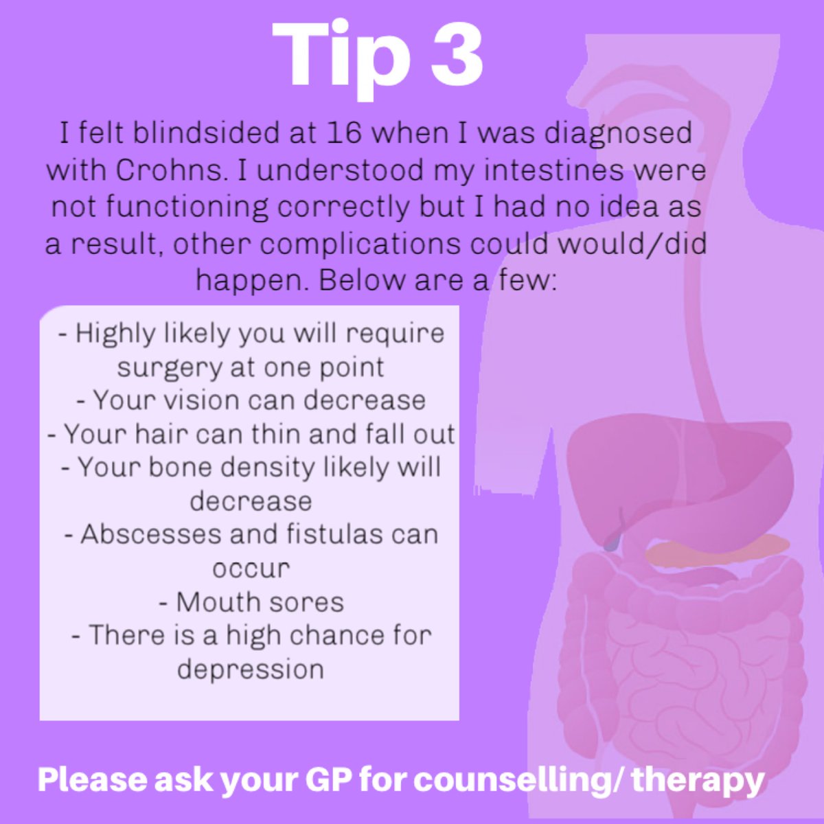 IBDpage's tweet image. Follow us on Instagram 

instagram.com/p/CJ6OGPyDUQN/…

#ibdawareness #ibdsuperheroes #ibdwarrior #crohns #crohnsdisease #crohnsandcolitis #nurse #prednisolone #lockdown #deppression #stomabag #diet #dietplan #follow #colitis #bowel #pain #invisibledisability #ibdawareness