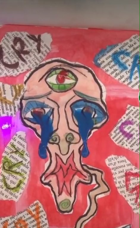 RBighelmet's tweet photo. questa è arte , ✨ARTE✨            poi ci sono io che se disegno un fiore sembra un broccolo ☹️ @davidevavalaa #davidevavala #collegio5 https://t.co/goeL1caq2d