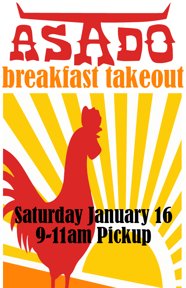 We're giving a run at Saturday pre-order breakfast done Asado style. Pre-Order via our website and schedule for Saturday morning pickup between 9am and 11am.  Breakfast sandwiches done Asado style, banana donuts, morning cocktails.  asadotacoma.com