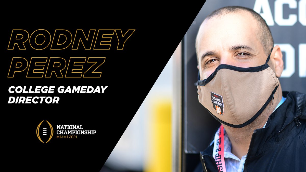 Continuing our spotlight of <a href="/ESPNCFB/">ESPN College Football</a> staff at the #NationalChampionship... 

17-year ESPN veteran Rodney Perez is the director of <a href="/CollegeGameDay/">College GameDay</a>, which is live from <a href="/HardRockStadium/">Hard Rock Stadium</a> today at 6p ET