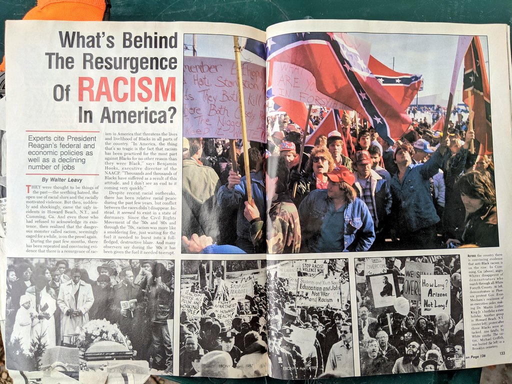 Also notable in this 1987 publication...Apparently there was a "resurgence" of racism in the US at that time too! I'll just let this speak for itself.../3