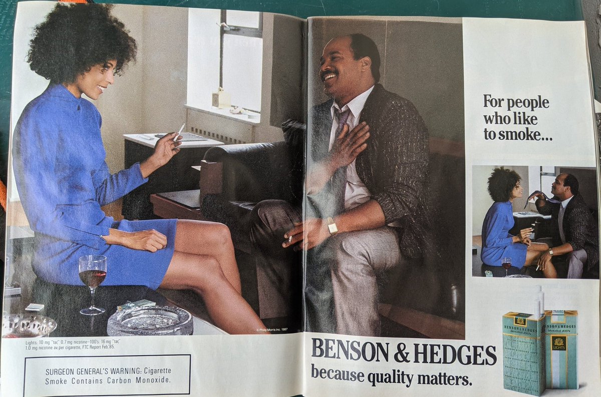 2nd - Benson & Hedges, and definitely focused on menthol and showing Black folx.This B & H one was particularly close-to-home because this is the brand my parents smoked until about the time I started college. (They didn't quit smoking, just changed brands, sadly.)/5
