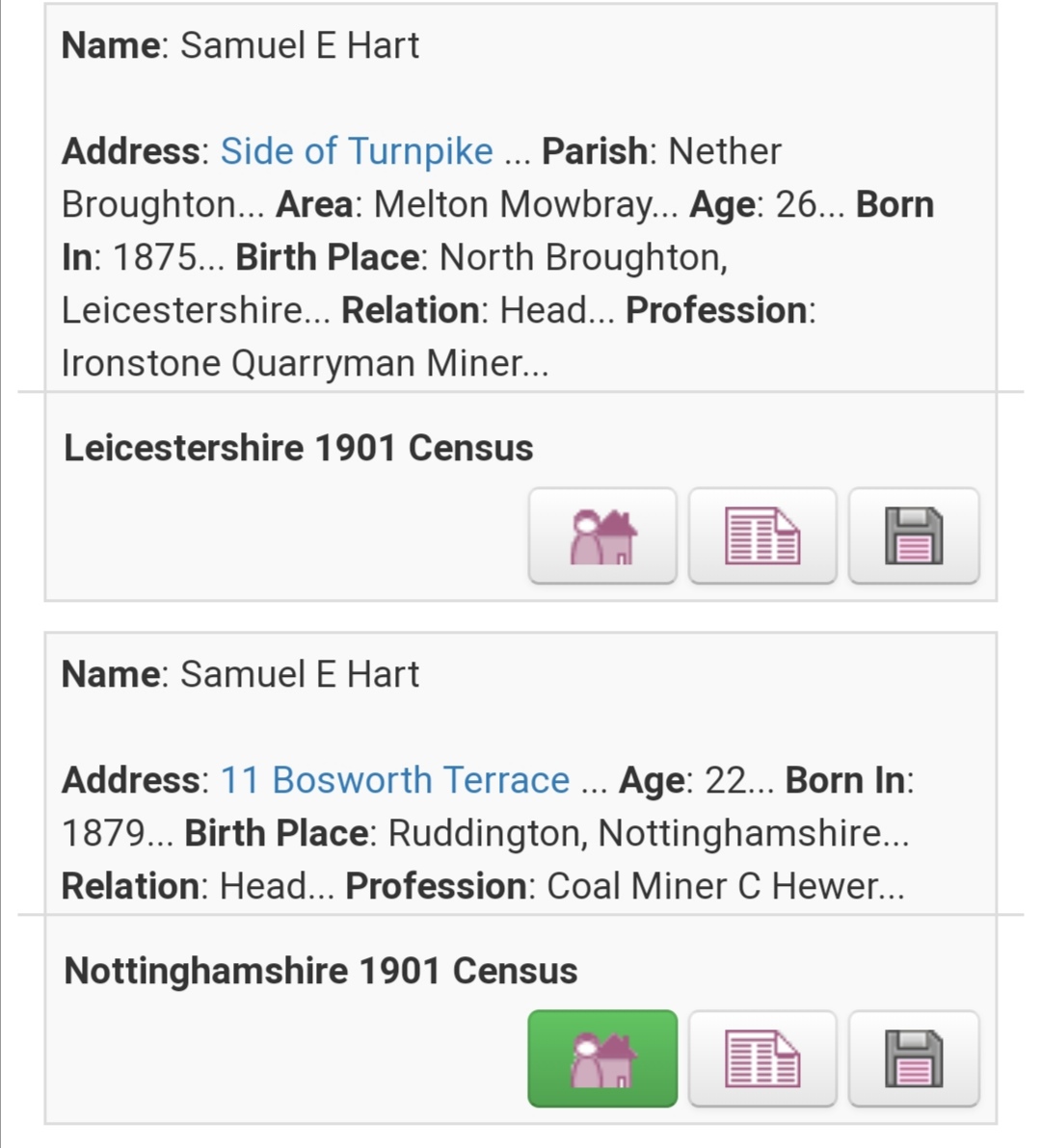 7. A quick search of the census gives me two likely men... @thegenealogistHowever a look at the first man shows in 1911 he is bread delivery man...However the second man in 1911 is still a Collier, his middle name is abbreviated to Ed and married to a Sarah..!