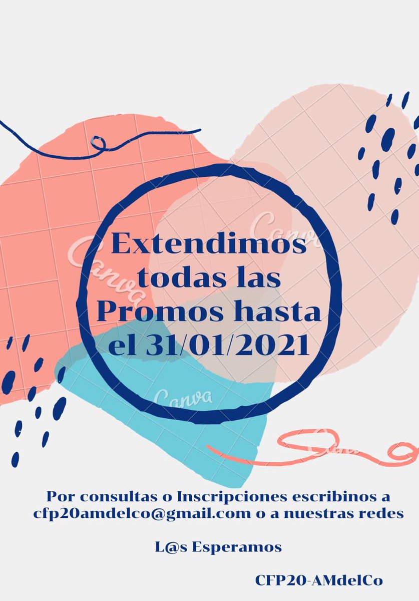 ACfp20's tweet photo. Extendimos la promo de inscripción ☺☺☺☺☺ https://t.co/TRtTpUpOd3