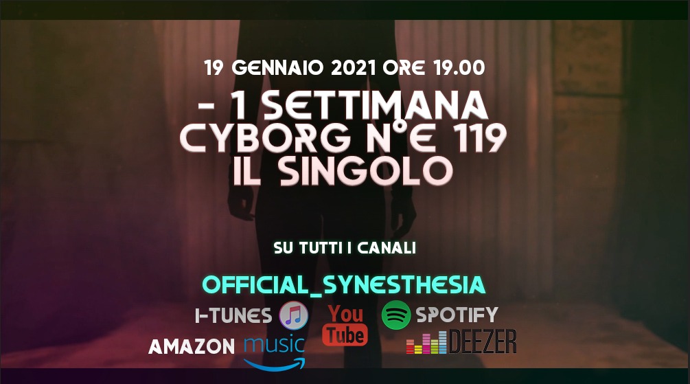 Synesthesia_off's tweet photo. Manca una settimana all'uscita di Cyborg N°E119, il nostro nuovo singolo! 🤖⚙

Lo troverete su tutti i nostri canali ufficiali, in più su YouTube rilasceremo anche il videoclip! 🎥📷

Il Cyborg Day è sempre più vicino! ⏱

#videoclip #italia #musica #band #singolo #12gennaio https://t.co/FpA3lFAnOS
