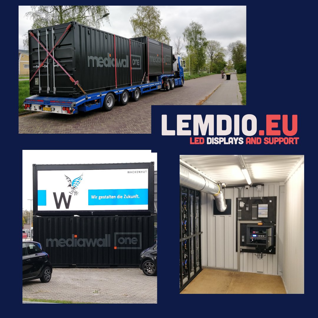 Lemdio_eu's tweet photo. New #mediaWall #Delivery . This container with #LEDscreen inside has been delivered at Wackenhut #Mercedes Dealer #germany.
#ooh #outdooradvertising  #dooh #digitalsignage https://t.co/P3Y9l6GQ6N