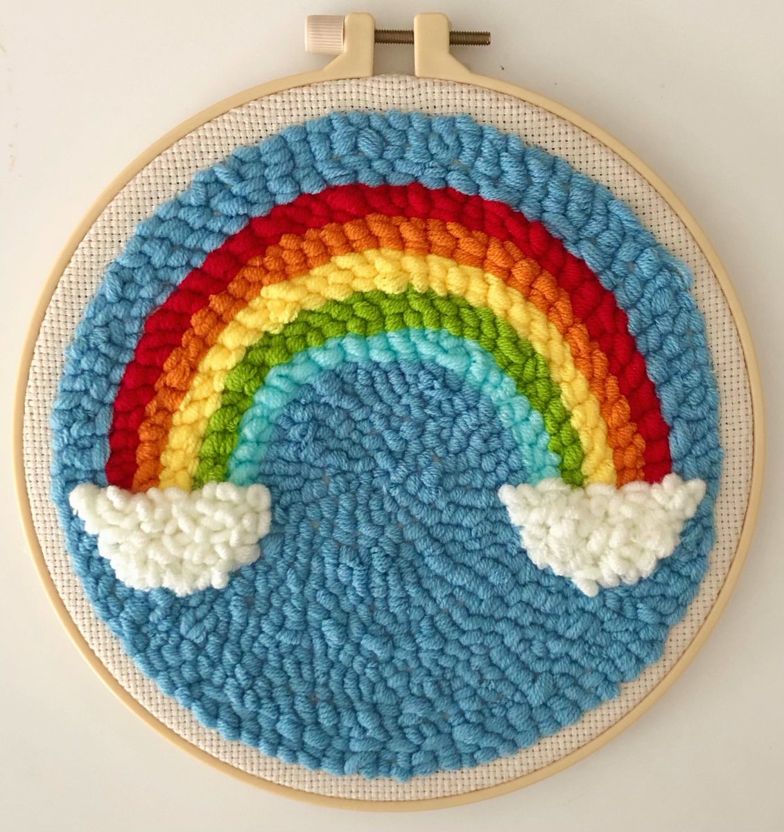 Tried something new today. Something to brighten up the day! #punchneedle #artontwitter #rainbow #brightenyourday #brightenuptheworld