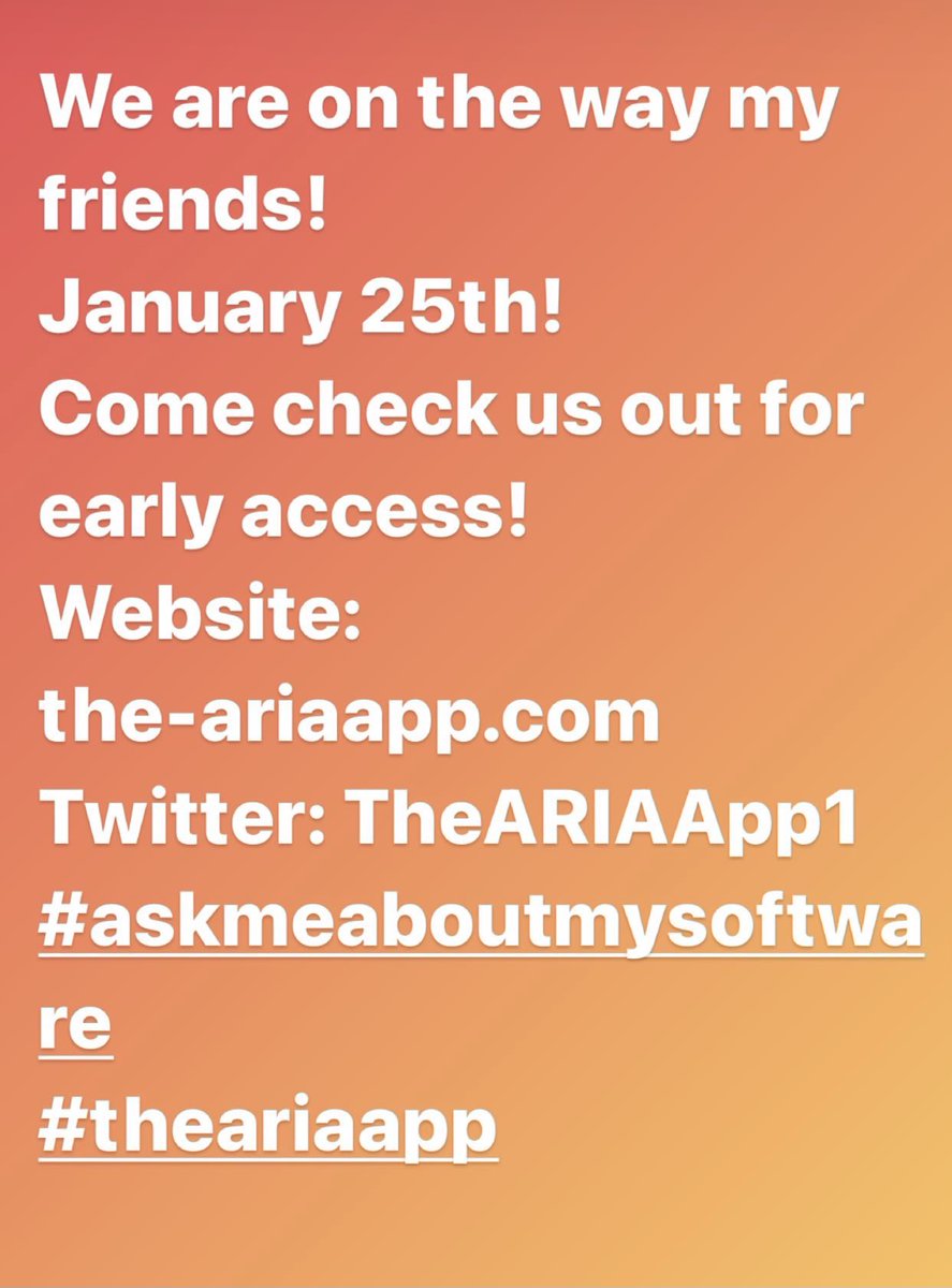 TheARIAApp1's tweet photo. We are on the way! 
.
.
#askmeaboutmysoftware #theariaapp #comingsoon #january25 #launch #digitalworkspace #digitalworkforce #digitalart #promotion #earlyaccess #webdesign #graphicdesign #creativeworkers #remotework https://t.co/18XN26F9ky