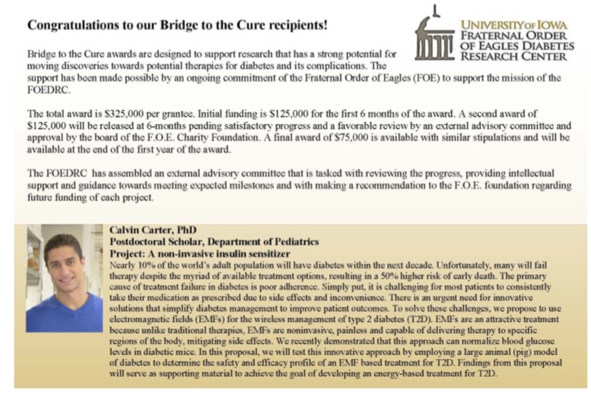 I think that we can all agree that any day ending in -y is the perfect day to brag about a colleague. <a href="/calvinscarter/">Calvin Carter, PhD</a> is doing incredibly innovative work. Hiring committees—you’re welcome...<a href="/uiowa/">University of Iowa</a>biomed @uiowa